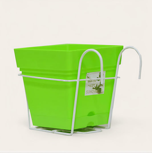 قصرية زرع مربعة مع حامل معدني للتعليق