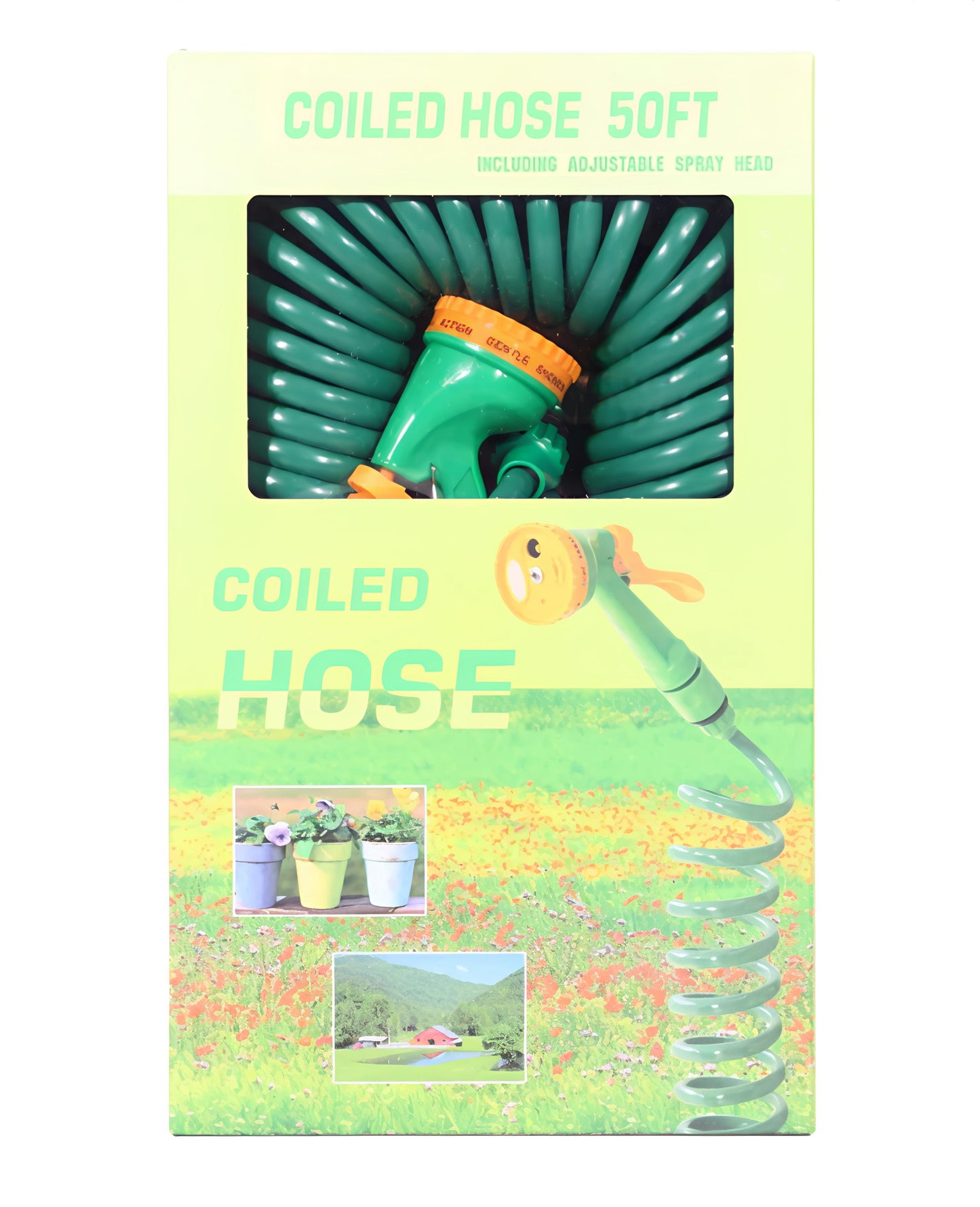 خرطوم مياة (15متر)حلزوني مع مسدس متعدد الاشكال