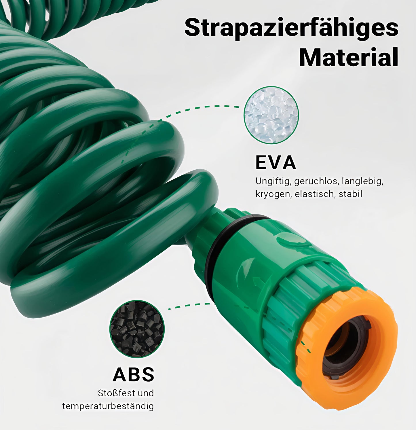 خرطوم مياة (15متر)حلزوني مع مسدس متعدد الاشكال