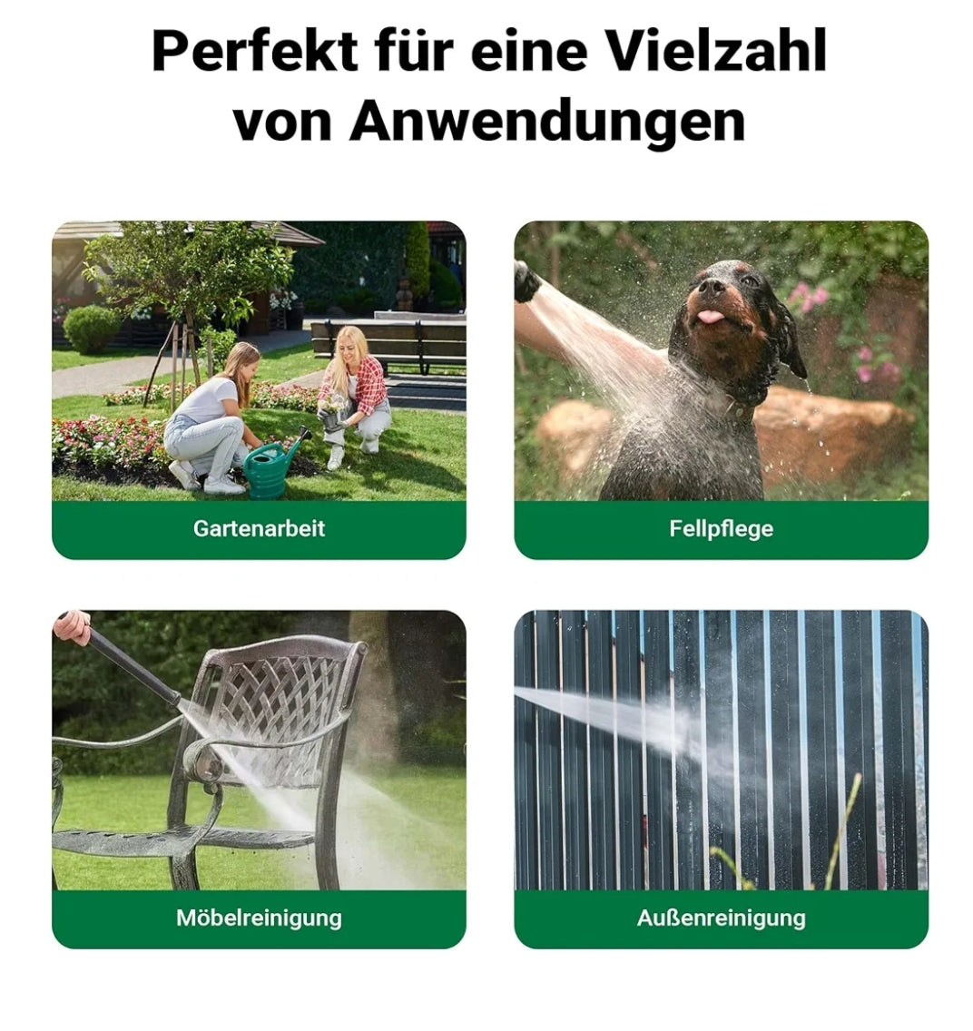 خرطوم مياة (15متر)حلزوني مع مسدس متعدد الاشكال