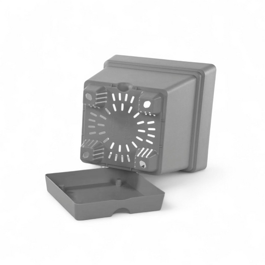 وعاء نبات مربع مقاس 18×20 (رمادي)