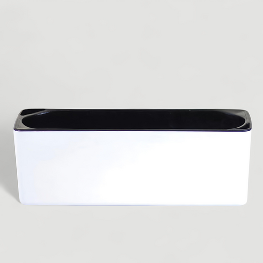 حوض زراعة كلاسيكي بلون (الابيض) مقاس 13 ×40 مع الحامل