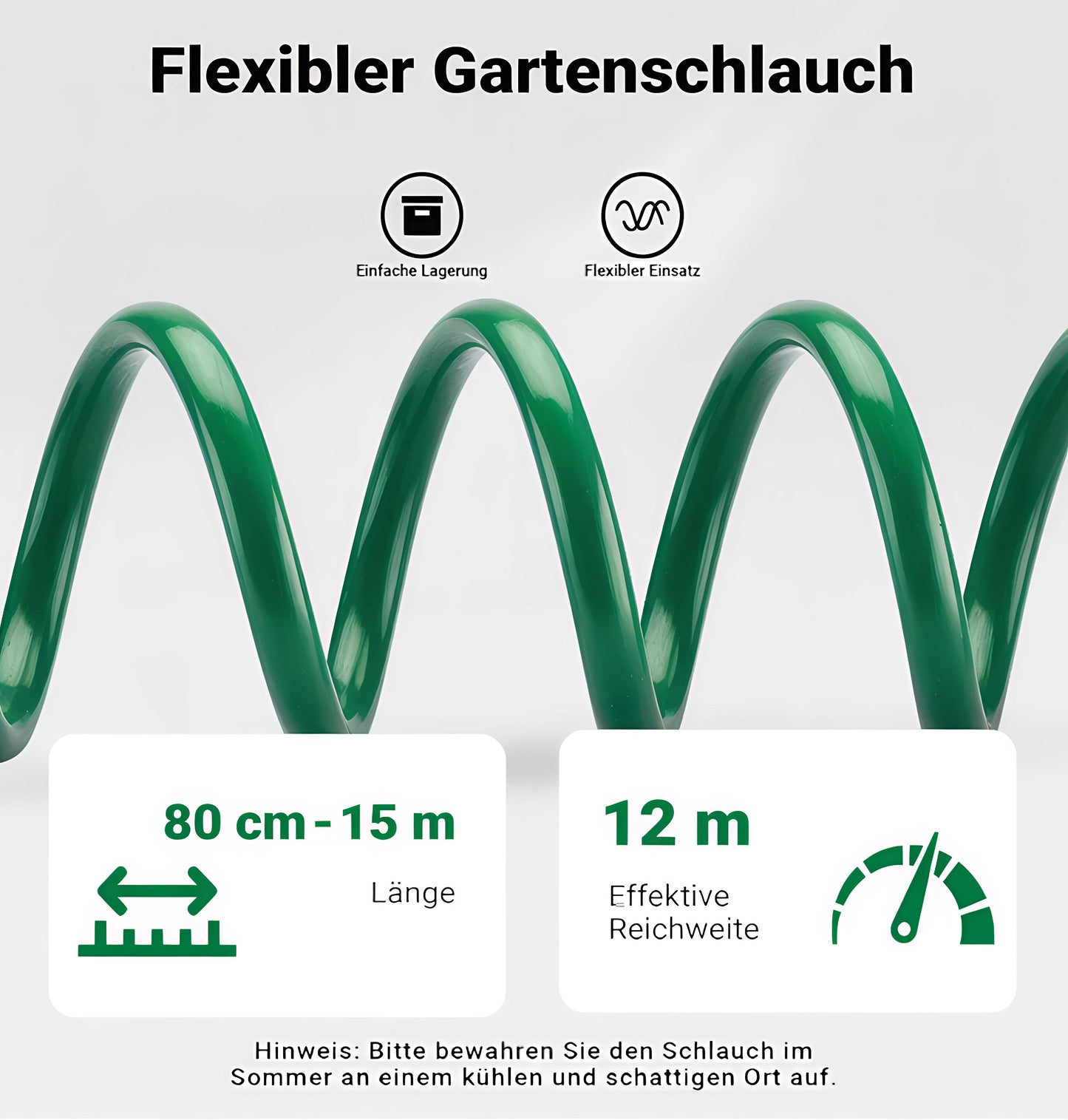 خرطوم مياة (15متر)حلزوني مع مسدس متعدد الاشكال