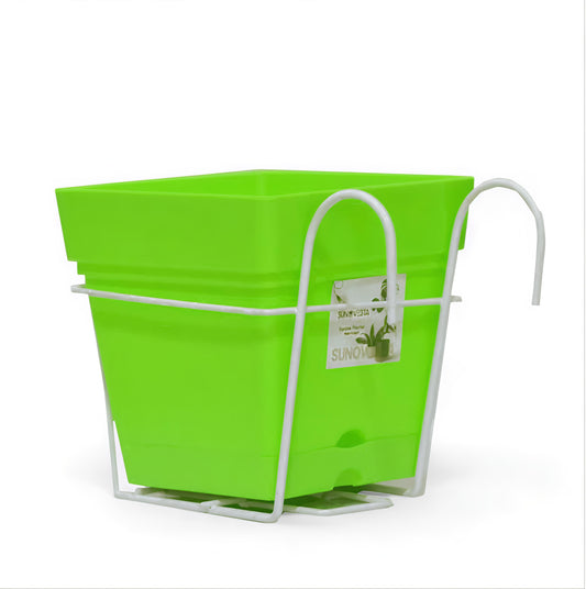 قصرية زرع مربعة مع حامل معدني للتعليق