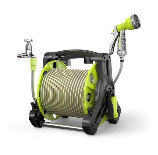 بكرة خرطوم مياه 30 متر مع رشاش متعدد الاستخدام
