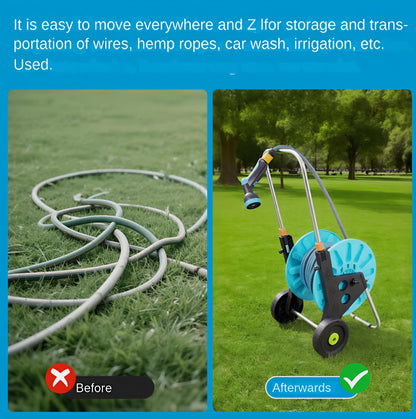 بكرة خرطوم (عربة متنقلة) بخرطوم (30متر) ومسدس متعدد الاشكال