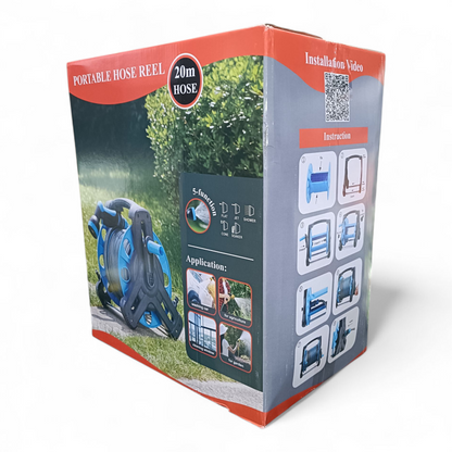 بكرة خرطوم مياه (20متر) مع مسدس متعدد الاشكال