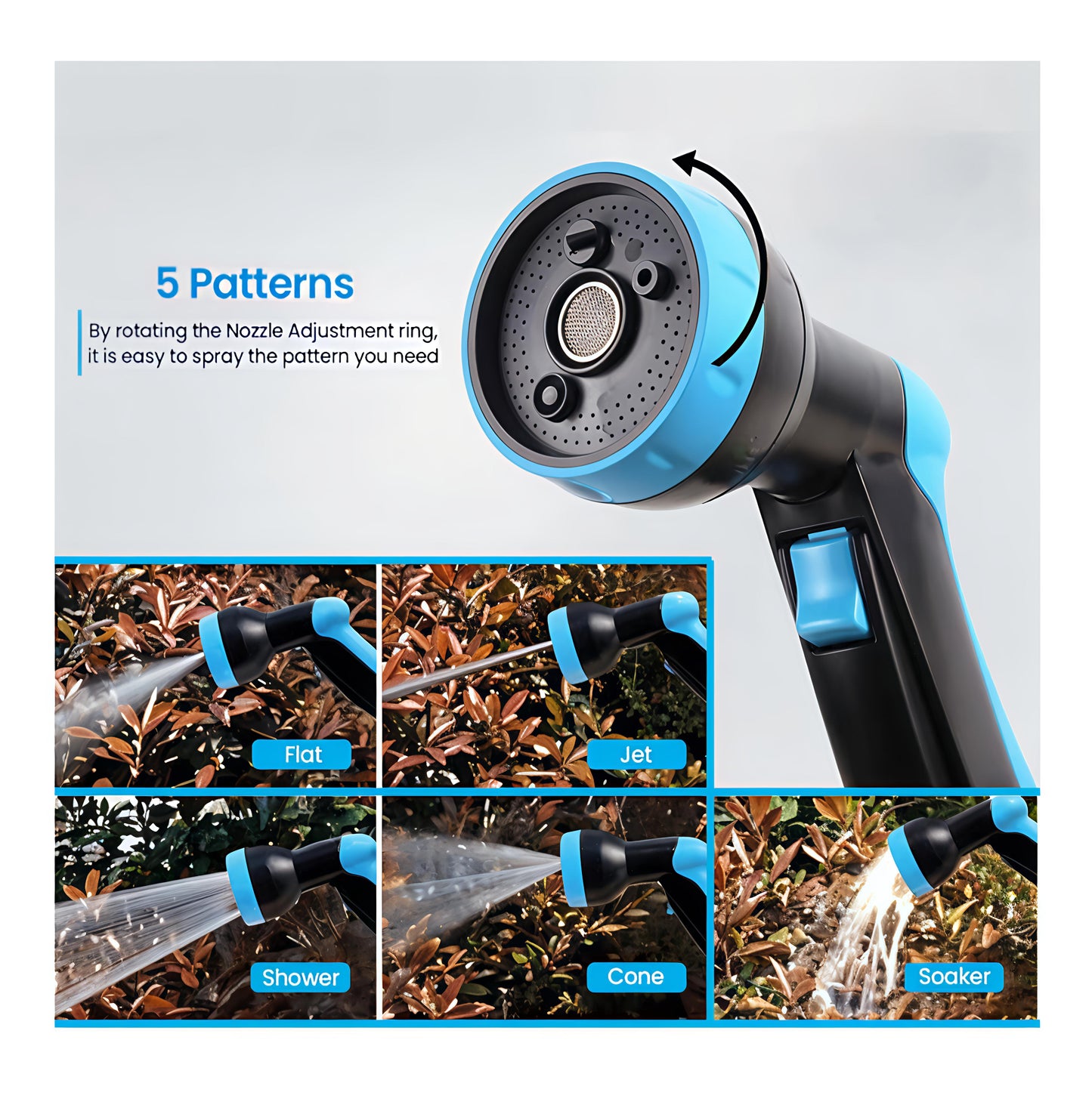 بكرة خرطوم مياه (20متر) مع مسدس متعدد الاشكال