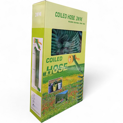 خرطوم مياه (20متر) حلزوني مع مسدس متعدد الاشكال